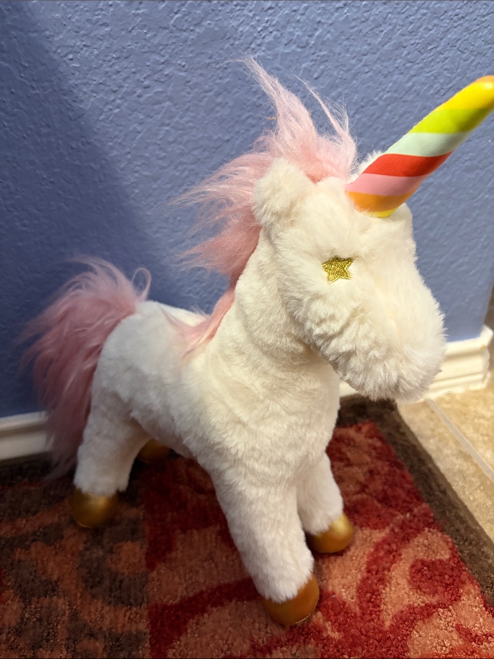 Museum Of Ice Cream Unicorn Stuffed Animal Plush Rainbow Horn Star Eye White 14”